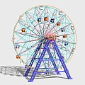 Modern Ferris wheel roller coaster Ferris wheel 3d model