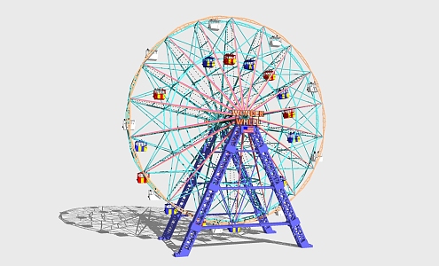 Modern Ferris wheel roller coaster Ferris wheel 3d model