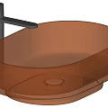 Elegant Amber Brown Oval Wash Basin Design With Faucet And Multiple Color Options
