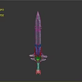 Fantasy Blue Sword With Intricate Design And Glowing Decorative Hilt