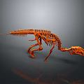 Dinosaur Skeleton with Reconstructed Organs and Hair Structures 3d model