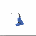 Blue Bench Vise Tool With Black Handle Base Mounting Holes And Serrated Jaw