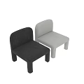Modern Minimalist Beige Upholstered Single Chair With Curved Backrest And Cylindrical Legs