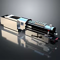 Vintage Steam Train 3D Model With Silver Black Metallic Finish And Grey Background