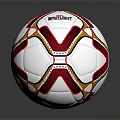 High Quality Derbystar Football With White Red Gold Design And Reflective Surface Pattern