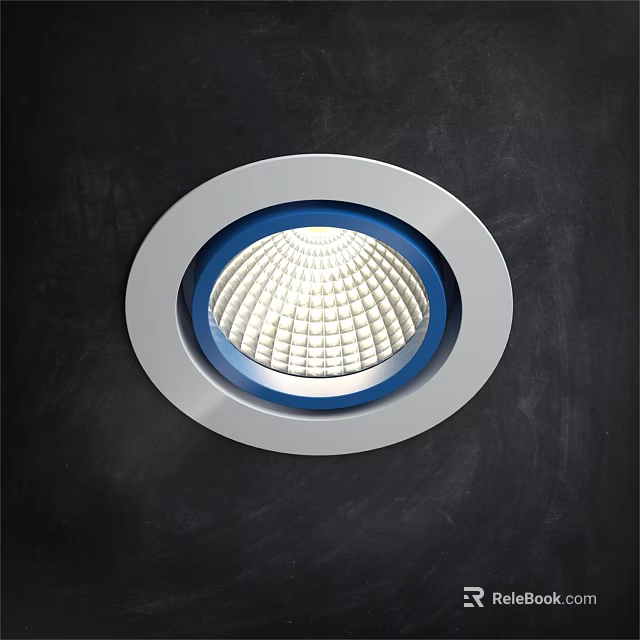 Modern Recessed Downlight Spotlight With Silver Metal Frame And White Grille 3d model 