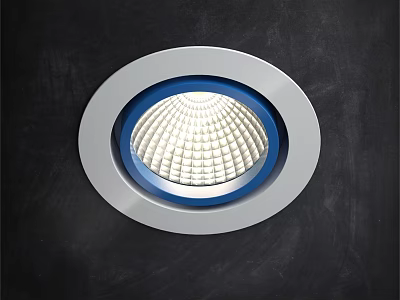 Modern Recessed Downlight Spotlight With Silver Metal Frame And White Grille 3d model