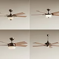 Various Modern Ceiling Fan Designs With Light And Multiple Blades For Home Decoration 3d model
