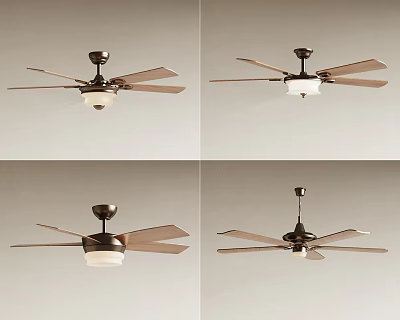 American ceiling fan lamp fan lamp 3d model