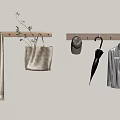 Wooden Wall Hooks for Hanging Shirt Hat Umbrella and Woven Bag in Entryway