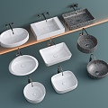 Washing table basin combination table basin ceramic table basin 3d model