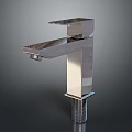Sleek Modern Stainless Steel Faucet with Square Structure and Polished Surface