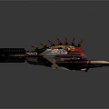 Cosmic Spaceship With Futuristic Red Blue Colorful Design And Aerodynamic Features