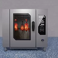 Stainless Steel Commercial Rotisserie Oven With Glass Door And Digital Control Panel