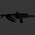 Modern Tactical Assault Rifle With Silencer Scope Magazine And Metallic Finish