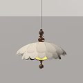 Minimalist Wooden Pendant Light With White Petal Shaped Lampshade And Soft Glow
