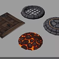 DP Device Collection Featuring Wooden Square Grated Stone And Lava Textured Circular Designs