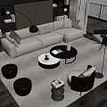 Modern sofa coffee table combination 3d model