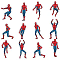 Spider Man Various Action Poses And Multiple Character Stances Collection 3d model