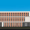 Modern Industrial Factory Building Multi-storey Factory Building Modern Factory Building Square Factory Building Multi-storey Office 3d model