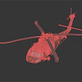 Modern Military Helicopter 3D Rendered Model with Metallic Reflective Surface and Extended Rotor Blades