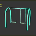 Red Arched Frame Swing Set with Two Wooden Seats for Outdoor Playground Equipment