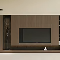 Modern Wooden TV Wall Design With Built-in TV And Storage Shelves