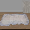 Soft Light Colored Shaped Rug With Cloud Like Irregular Edge Design For Modern Living Room 3d model