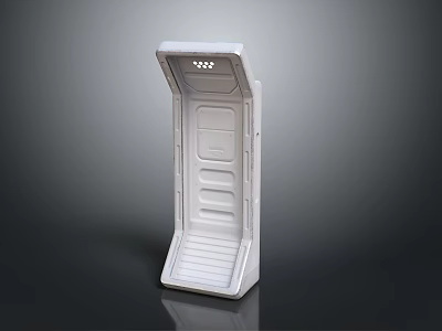 Modern White Vertical Outdoor Equipment With Panel Design And Indicator Lights 3d model