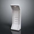 Modern White Vertical Outdoor Equipment With Panel Design And Indicator Lights 3d model