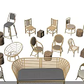 Stylish Rattan Outdoor Chairs With Golden Frame Various Single Seat And Sofa Bench