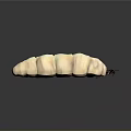 White Larva Like Game Movie Character With Red Spots Curved Body And Small Head