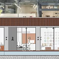 Modern Specialty Store Front With Glass Windows Display Shelves Bicycle And Decor Items