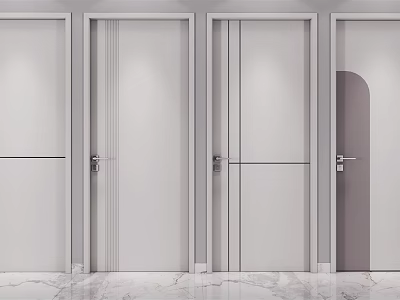 Modern Interior Flush Doors With Smooth Surface And Stylish Design For Home 3d model