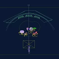 Vibrant Purple Themed Decorative Space With Ferris Wheel Elements And Display Tower