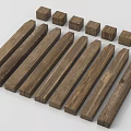 Natural Wood and Stone Material Samples Display with Various Shapes and Textures 3d model