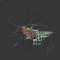 Aerial View Urban Planning With Green Spaces Road Networks And Water Systems
