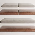 Soft Upholstered Seat Cushions In Light Gray And Brown Colors For Furniture