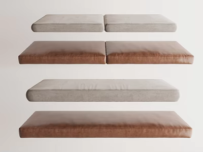 Soft Upholstered Seat Cushions In Light Gray And Brown Colors For Furniture 3d model