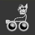Sci Fi Game Movie Character With Metallic Spikes Mechanical Arms And Tracked Base