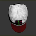 White Casual Cap With Red Brim Colorful Front Graphic And Stitched Details For Everyday Use