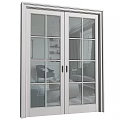 Modern Hinged Door With Glass Grid Panels For Elegant Interior Living Space
