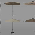 Outdoor Patio Umbrellas Brown and Beige with Sturdy Stands for Garden Shade