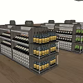 Organized Multi Layer Display Shelves With Bottled Beverages And Beer In Retail Store