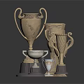 Ornate Metal Award Trophies Collection With Various Designs And Decorative Bases