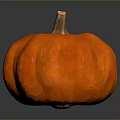 Orange Pumpkin as Seasonal Household Decorative Item with Vibrant Color Smooth Texture and Wooden Stem