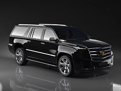 Black Luxury Cadillac SUV With Chrome Accents And Stylish Wheels Design 3d model