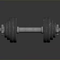 Black Metal Dumbbell With Weight Plates For Home Household Fitness Use