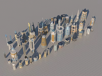 Collection of Diverse 3D Tower Models with Various Architectural Styles 3d model