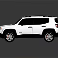 White SUV with Roof Rack Black Windows and Silver Wheels Design